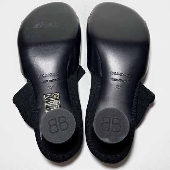 Balenciaga Leather & Knit Sock Booties in Black - Picture 5 of 9